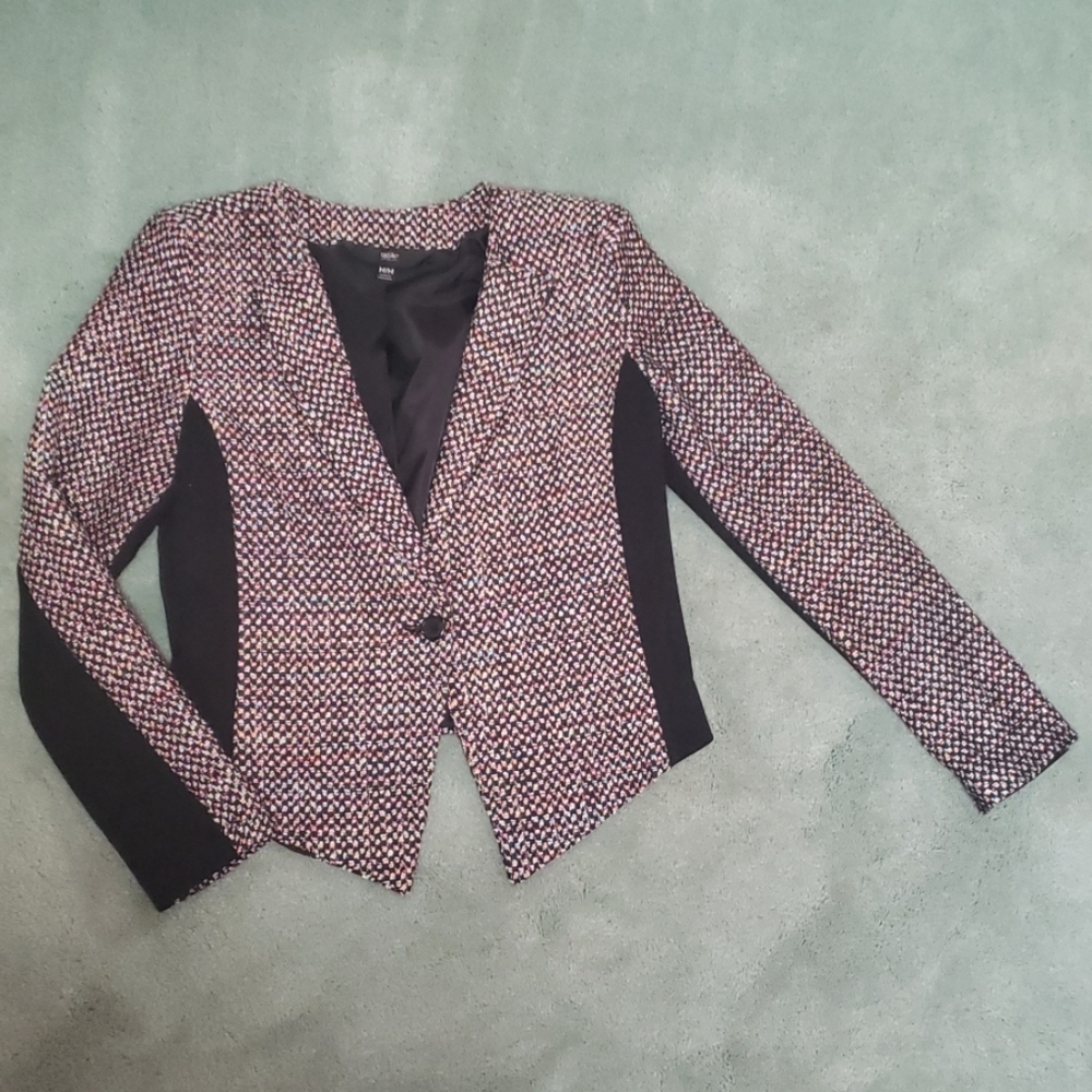 Mossimo Black & Multi-color Tweed Blazer